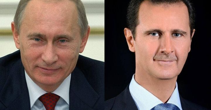 السيد الرئيس بشار الأسد يجري اتصالاً هاتفياً مع الرئيس الروسي فلاديمير بوتين