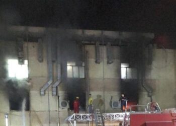 حريق في مستشفى مختص بمصابي كورونا في بغداد