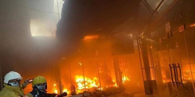 حريق في فندق بمدينة كربلاء