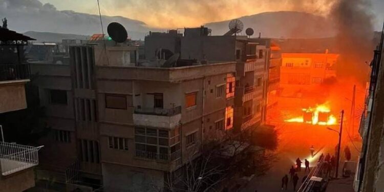 وفاة شخص وإصابة اثنين جراء احتراق صهاريج مازوت في ريف دمشق..