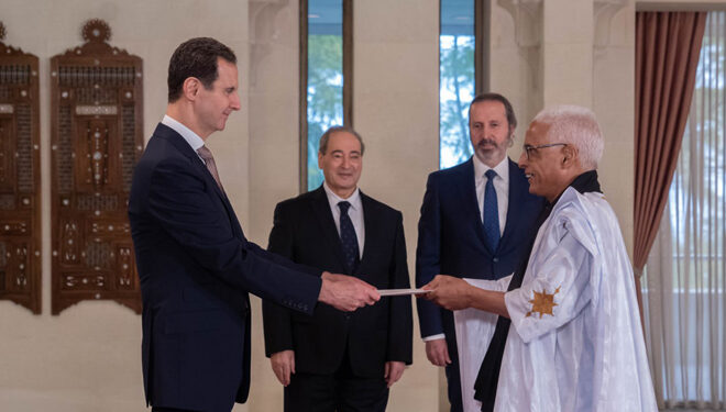 الرئيس الأسد يتقبل أوراق اعتماد سفيري أبخازيا وموريتانيا لدى سورية